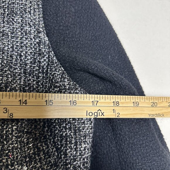 Banana Republic Sweater Women 8 Wool Blend Full Zip Sequined Metallic Black Grey - Picture 6 of 13